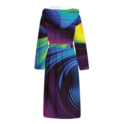 Colorful Psychedelic Print Hooded Bathrobe