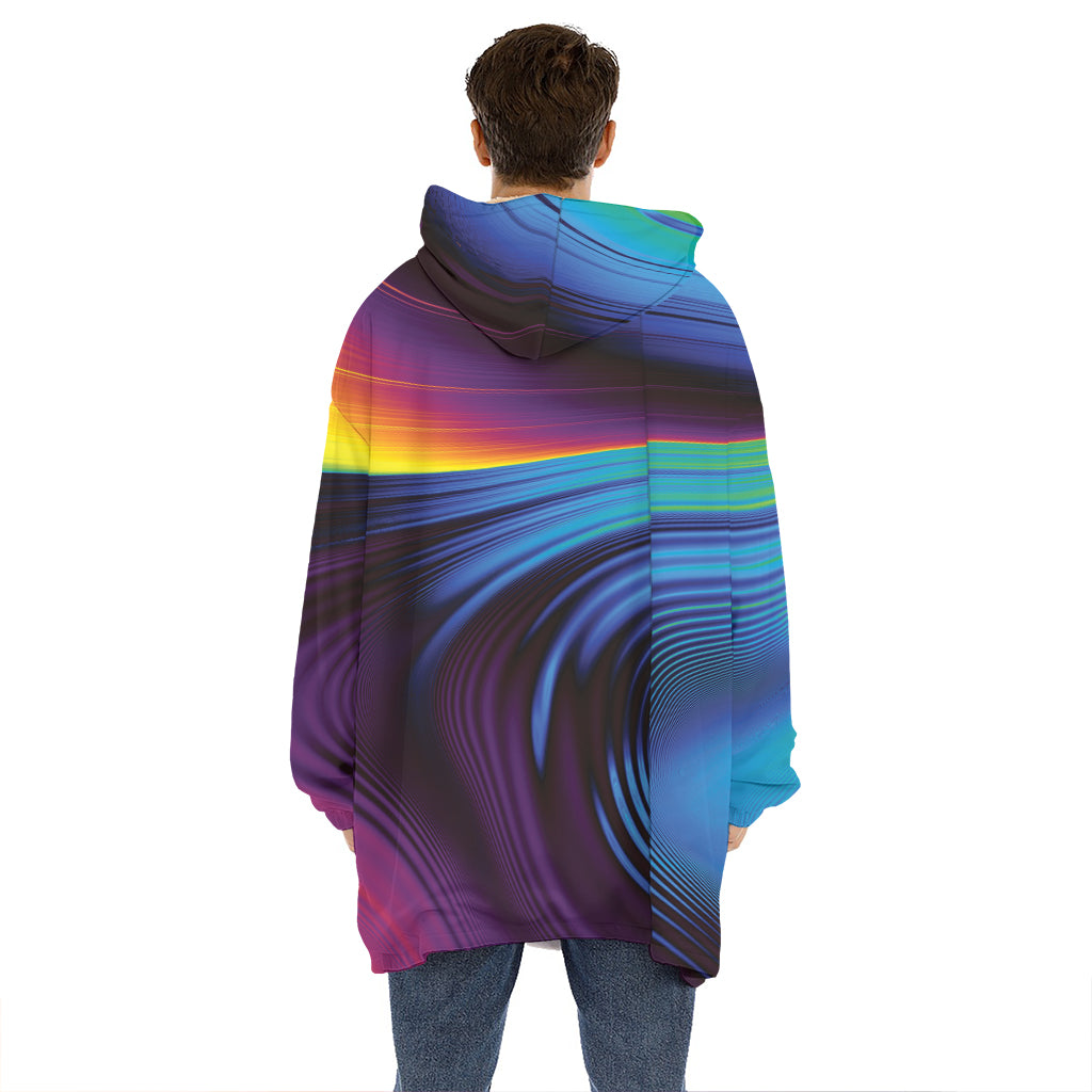 Colorful Psychedelic Print Hoodie Blanket