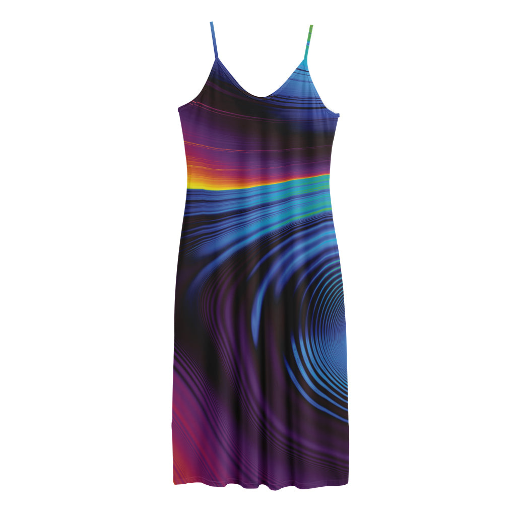 Colorful Psychedelic Print Jersey Midi Cami Dress