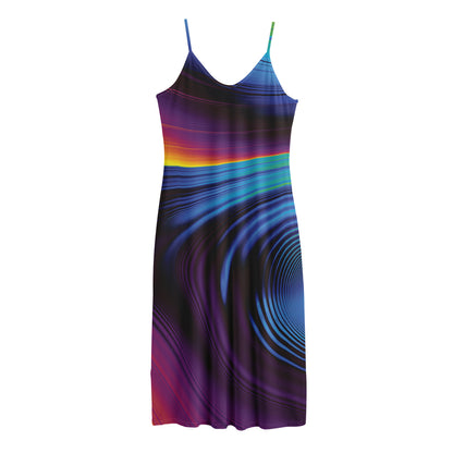 Colorful Psychedelic Print Jersey Midi Cami Dress