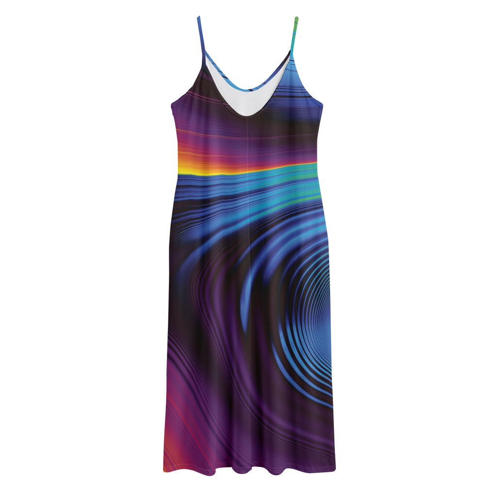Colorful Psychedelic Print Jersey Midi Cami Dress
