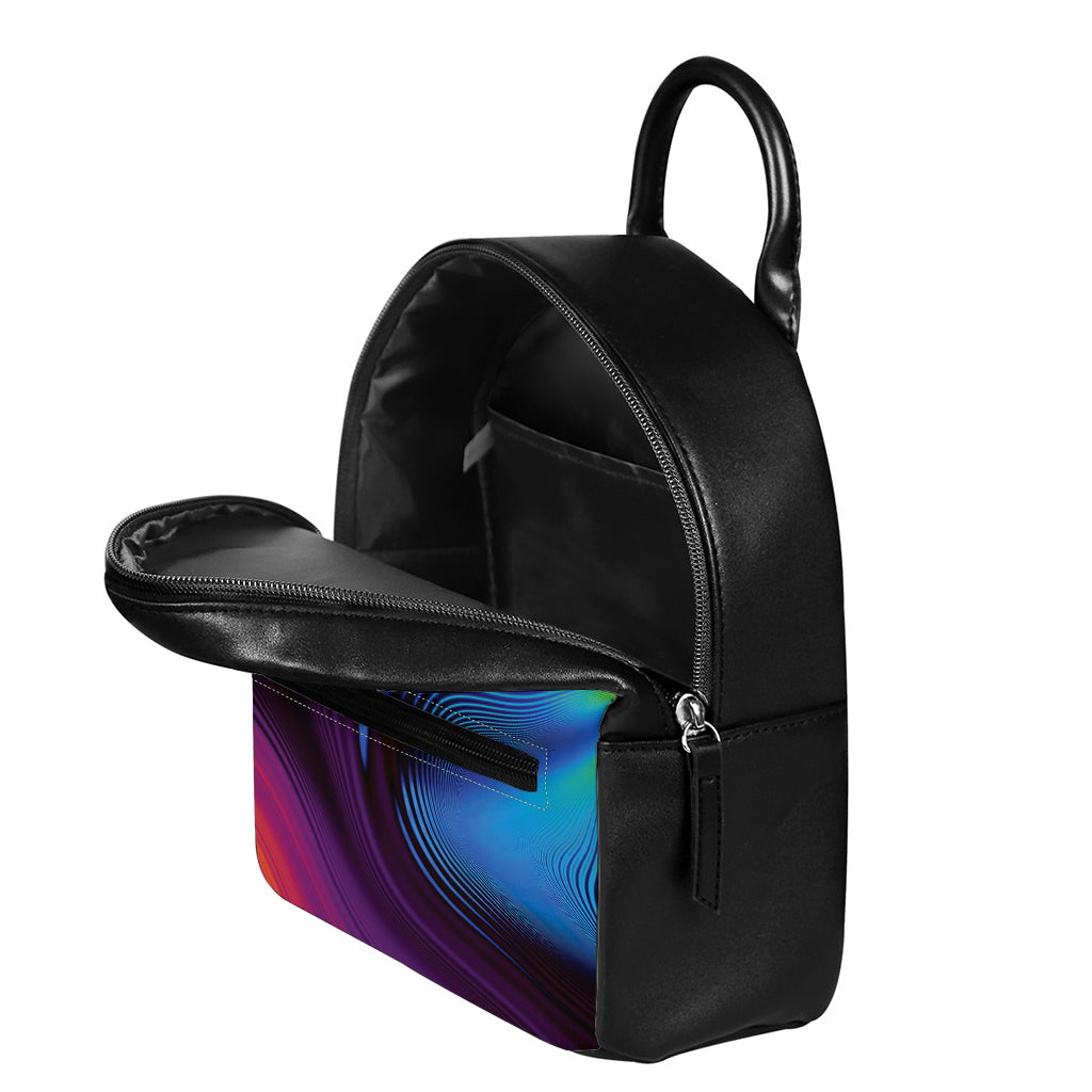 Colorful Psychedelic Print Leather Backpack