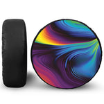 Colorful Psychedelic Print Leather Spare Tire Cover