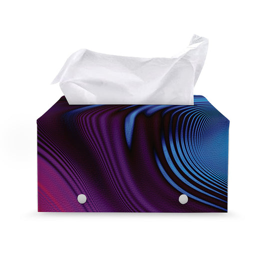 Colorful Psychedelic Print Leather Tissue Box Cover