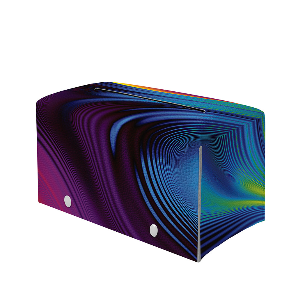 Colorful Psychedelic Print Leather Tissue Box Cover