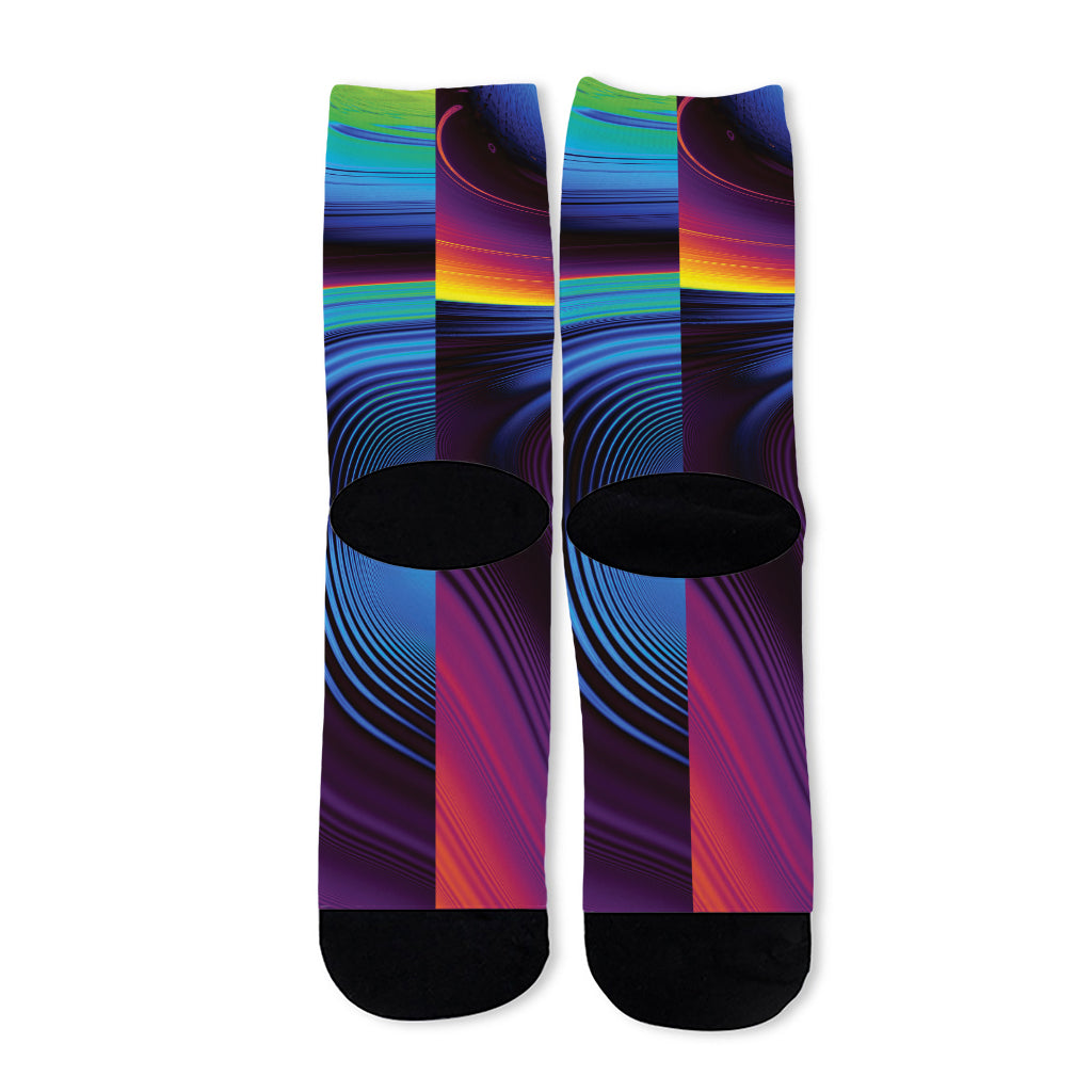Colorful Psychedelic Print Long Socks