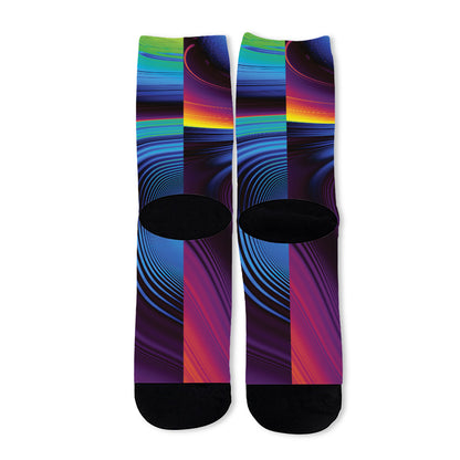Colorful Psychedelic Print Long Socks