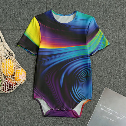 Colorful Psychedelic Print Men's Bodysuit