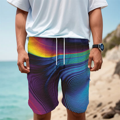 Colorful Psychedelic Print Men's Cargo Shorts