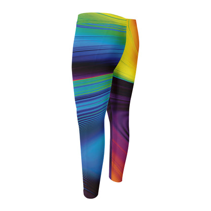 Colorful Psychedelic Print Men's Compression Pants