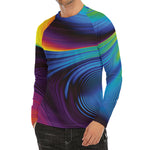Colorful Psychedelic Print Men's Long Sleeve Rash Guard