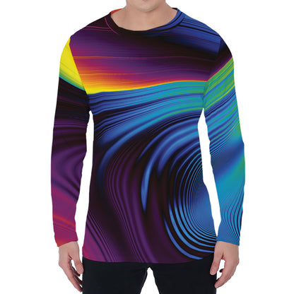 Colorful Psychedelic Print Men's Long Sleeve T-Shirt