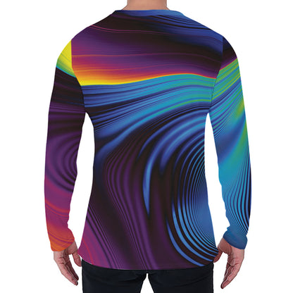 Colorful Psychedelic Print Men's Long Sleeve T-Shirt