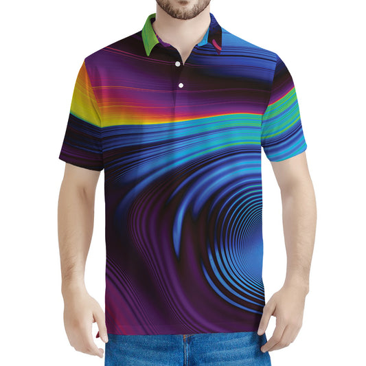 Colorful Psychedelic Print Men's Polo Shirt