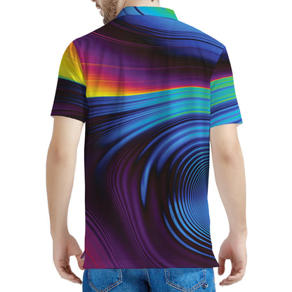 Colorful Psychedelic Print Men's Polo Shirt