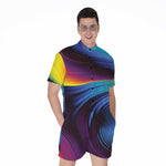 Colorful Psychedelic Print Men's Rompers