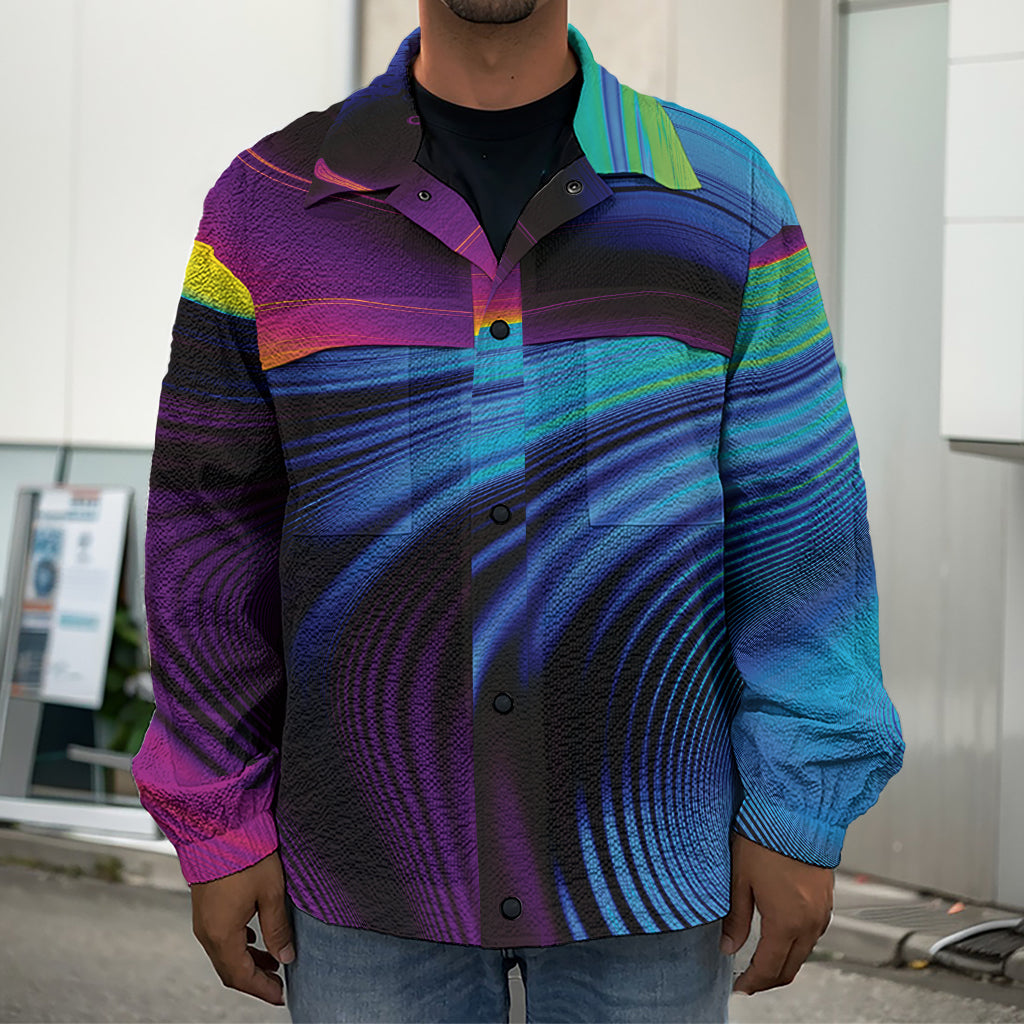 Colorful Psychedelic Print Men's Shirt Jacket