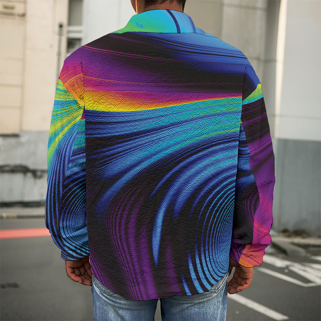 Colorful Psychedelic Print Men's Shirt Jacket