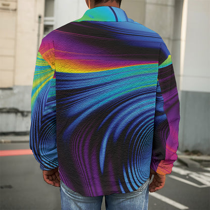 Colorful Psychedelic Print Men's Shirt Jacket