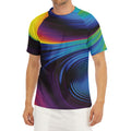 Colorful Psychedelic Print Men's Short Sleeve Rash Guard