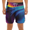 Colorful Psychedelic Print Men's Split Running Shorts