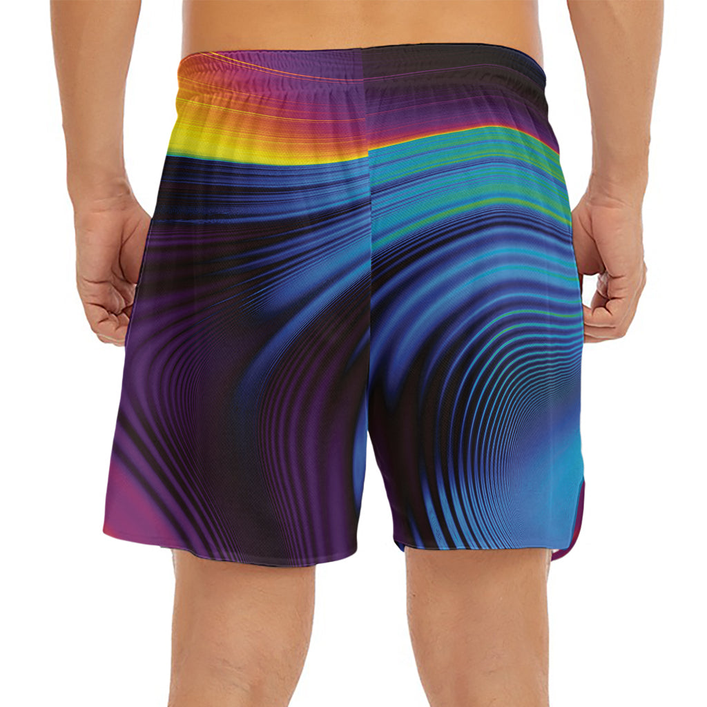 Colorful Psychedelic Print Men's Split Running Shorts