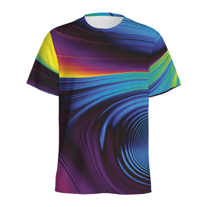 Colorful Psychedelic Print Men's Sports T-Shirt