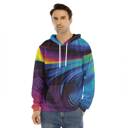 Colorful Psychedelic Print Men's Velvet Pullover Hoodie