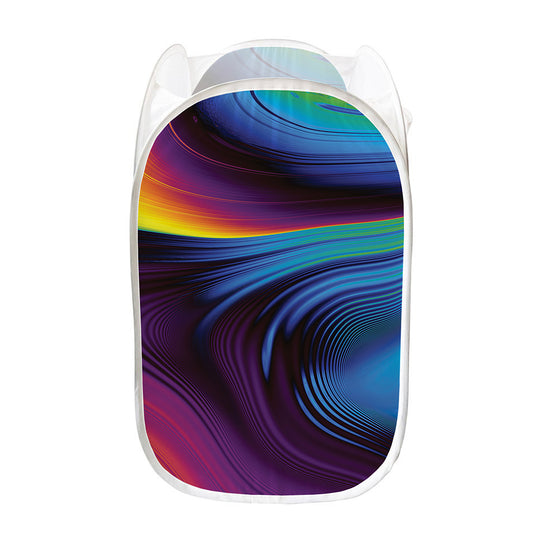 Colorful Psychedelic Print Mesh Laundry Hamper