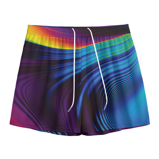 Colorful Psychedelic Print Mesh Shorts