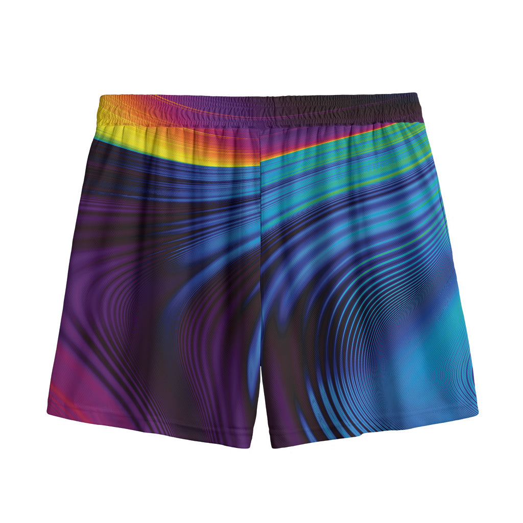 Colorful Psychedelic Print Mesh Shorts