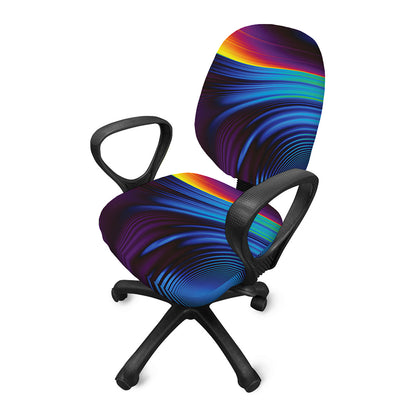 Colorful Psychedelic Print Office Chair Cover