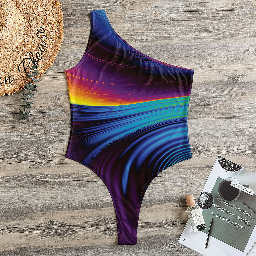 Colorful Psychedelic Print One Shoulder Bodysuit