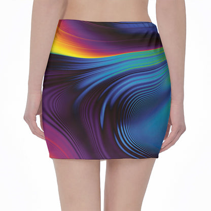 Colorful Psychedelic Print Pencil Mini Skirt