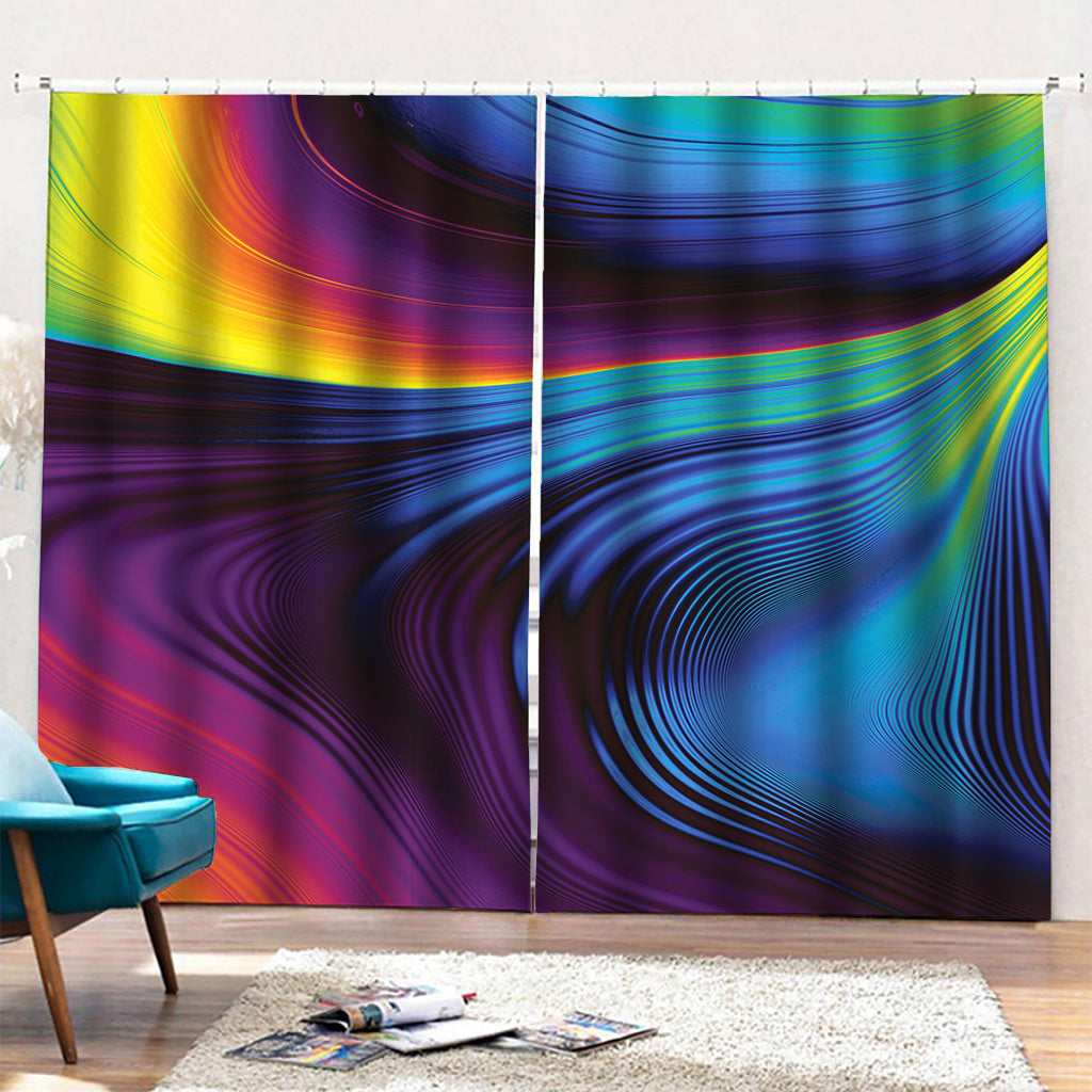 Colorful Psychedelic Print Pencil Pleat Curtains