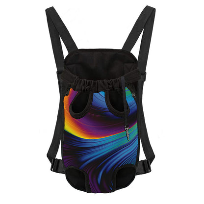 Colorful Psychedelic Print Pet Carrier Backpack