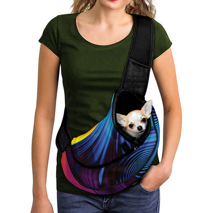 Colorful Psychedelic Print Pet Sling Carrier