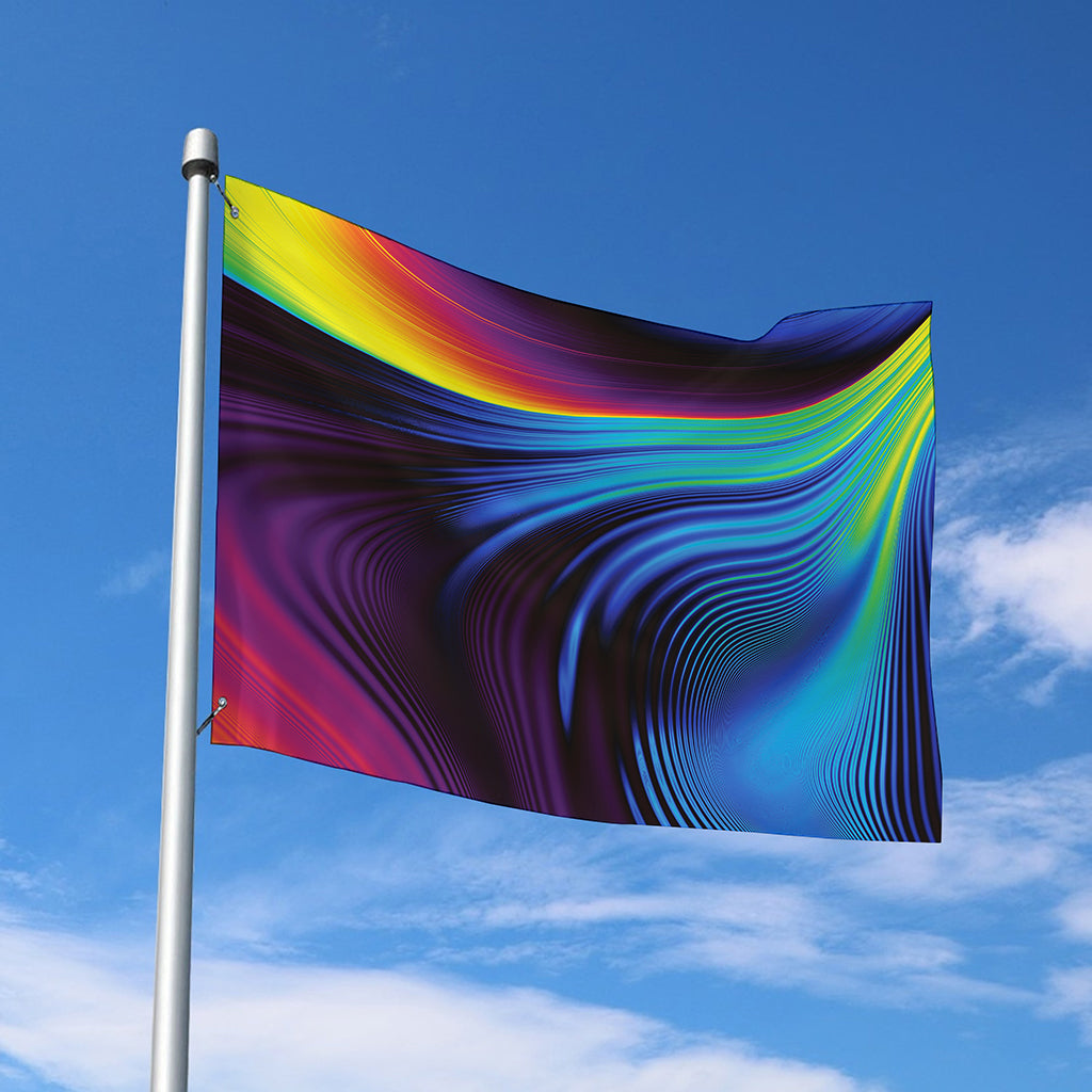 Colorful Psychedelic Print Polyester Flag