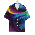 Colorful Psychedelic Print Rayon Hawaiian Shirt