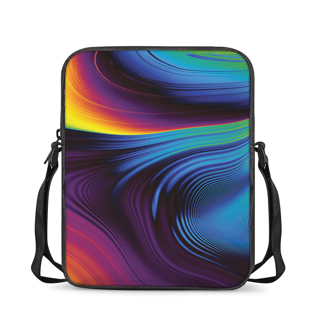 Colorful Psychedelic Print Rectangular Crossbody Bag