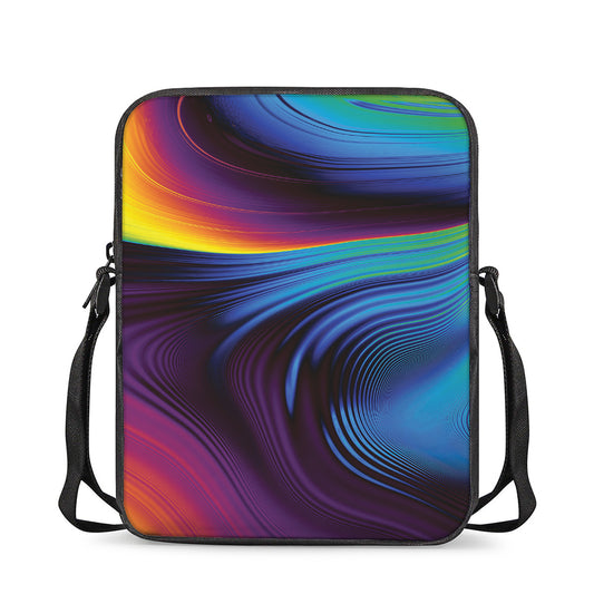 Colorful Psychedelic Print Rectangular Crossbody Bag
