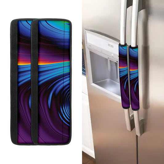 Colorful Psychedelic Print Refrigerator Handle Covers