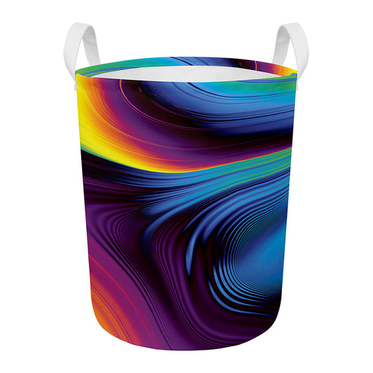 Colorful Psychedelic Print Round Laundry Basket