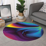 Colorful Psychedelic Print Round Rug