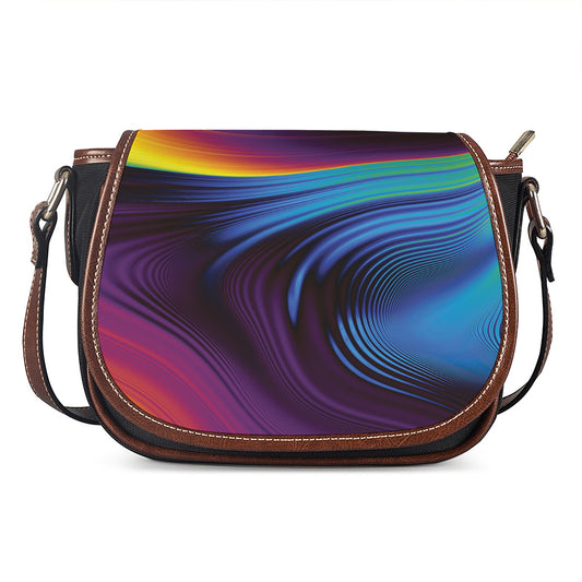 Colorful Psychedelic Print Saddle Bag
