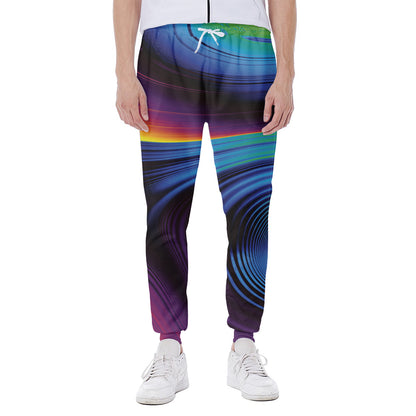 Colorful Psychedelic Print Scuba Joggers