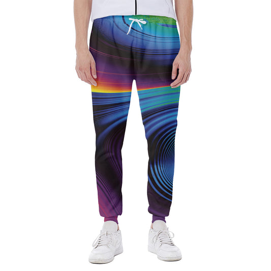 Colorful Psychedelic Print Scuba Joggers