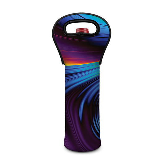 Colorful Psychedelic Print Single Neoprene Wine Tote