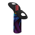 Colorful Psychedelic Print Single Neoprene Wine Tote