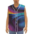 Colorful Psychedelic Print Sleeveless Baseball Jersey